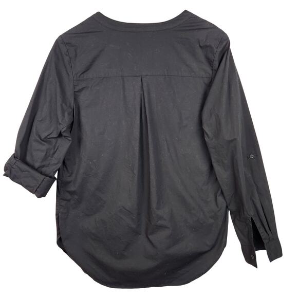 Caffe Marrakesh Club Resort V Neck Black Tunic Women’s Size Med Pintuck EUC - Picture 3 of 16